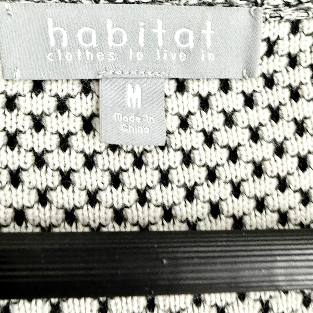 Habitat Sz Medium Black White Wearable Art to Wear Artsy Jacket Blouse Shirt Top - Picture 2 of 8